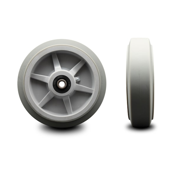 SCC-8" Thermoplastic Rubber Flat Tread Wheel Only w/Roller Bearing-600 lbs Cpty